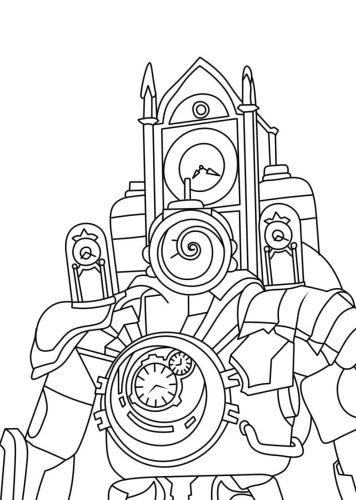 Awesome Titan Clock Man coloring page