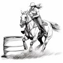 Barrel Racing coloring page