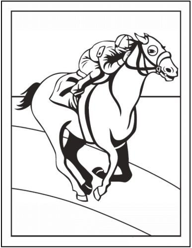 Basic Race Horse coloring page