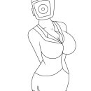 Camerawoman in Skibidi Toilet coloring page
