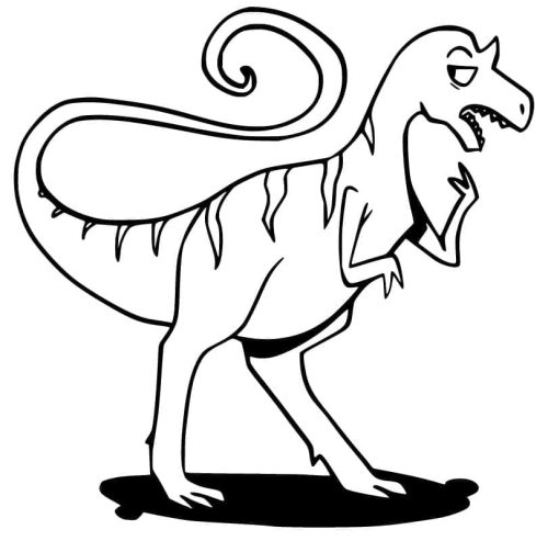 Cartoon Allosaurus coloring page