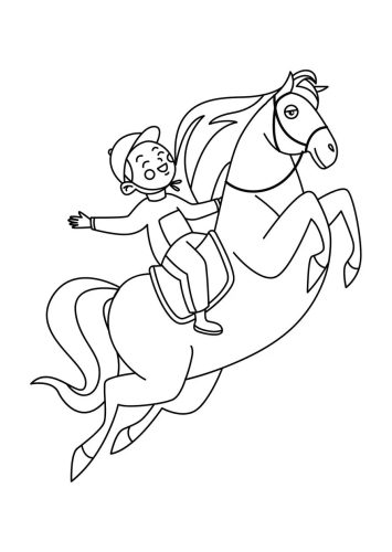 Cartoon Race Horse coloring page