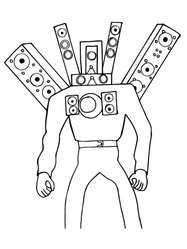 Cool Titan Speakerman coloring page