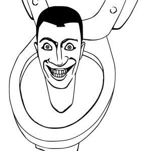 Creepy Skibidi Toilet coloring page