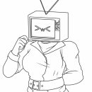 Cute TV Woman coloring page
