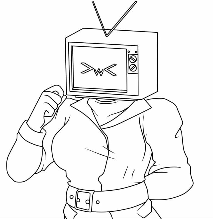 Cute TV Woman coloring page