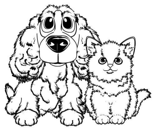 Dog and Cat Image coloring page