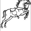 Drawing Race Horse Jump coloring page