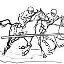 Drawing Two Race Horses coloring page