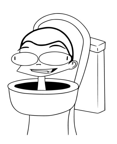 Funny Skibidi Toilet coloring page