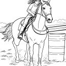 Girl Riding Race Horse coloring page