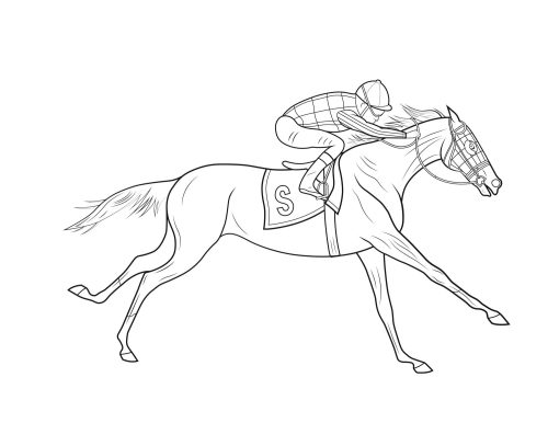 Good Racing Horse coloring page