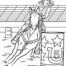 Horse Barrel Racing coloring page