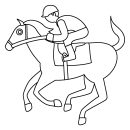 Horse Racing Emoji coloring page