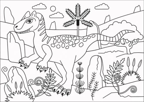 Lovely Allosaurus coloring page