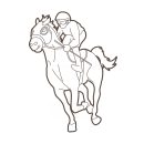 Outline Jockey Sport Race Horse coloring page