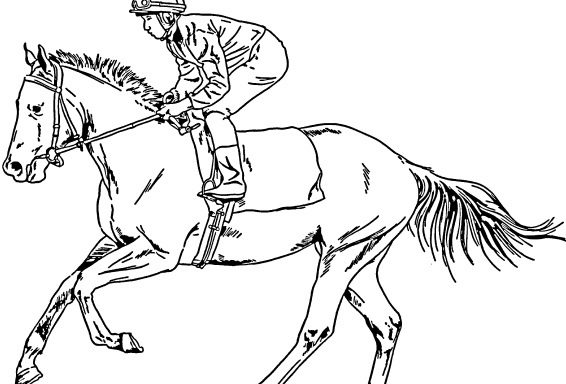 Race Horse Free Download coloring page