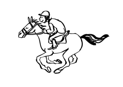 Race Horse Free Graphics coloring page