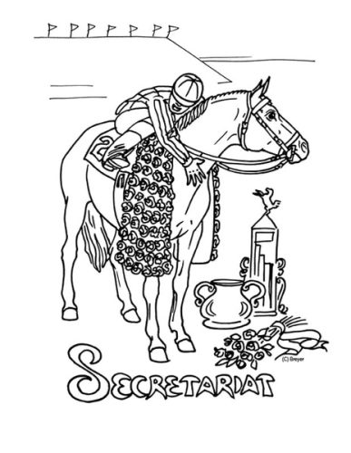 Race Horse Free Images coloring page