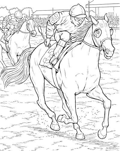 Race Horse Free To Use coloring page