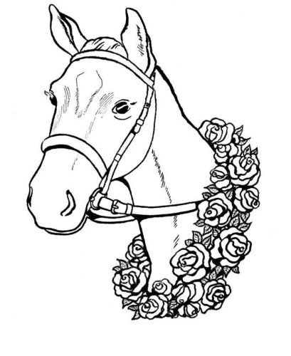 Race Horse Head coloring page