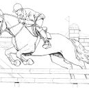 Race Horse Jumping coloring page