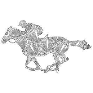 Race Horse Mandala coloring page