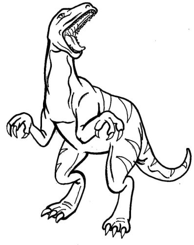 Roaring Allosaurus coloring page