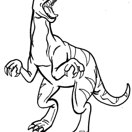 Roaring Allosaurus coloring page