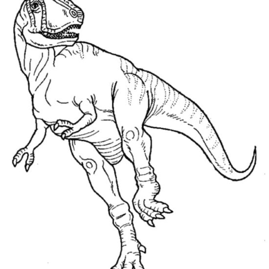 Running Allosaurus coloring page