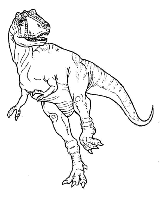 Running Allosaurus coloring page