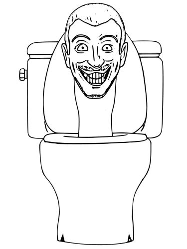 Scary Skibidi Toilet coloring page