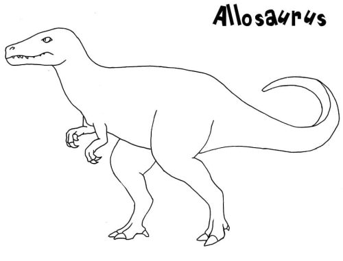 Simple Allosaurus coloring page