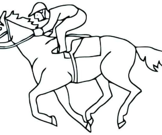 Simple Race Horse coloring page