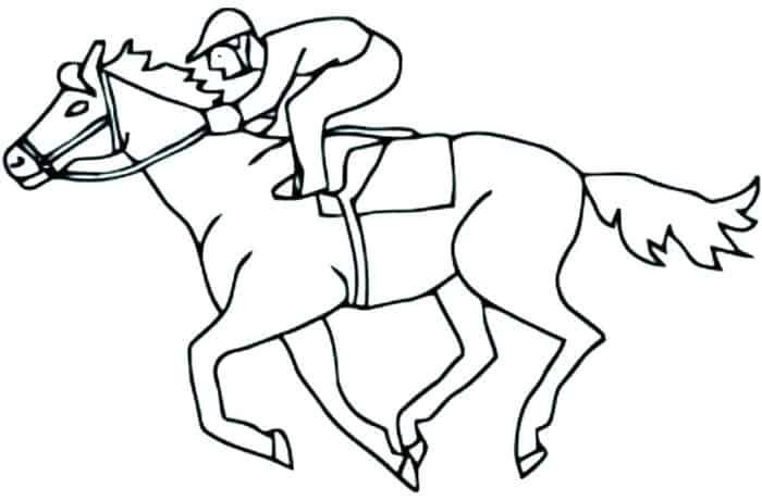 Simple Race Horse coloring page