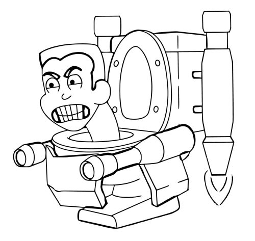 Skibidi Toilet Cartoon coloring page