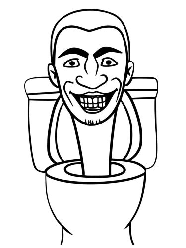 Skibidi Toilet Face coloring page