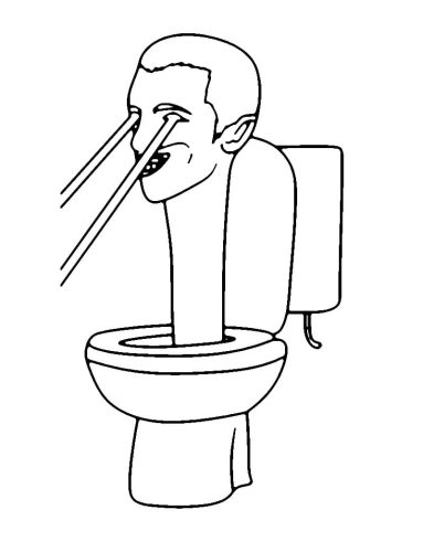 Skibidi Toilet Free Printable coloring page