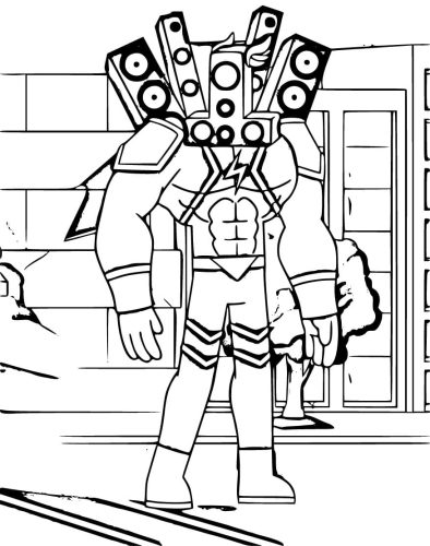 Skibidi Toilet Hero coloring page