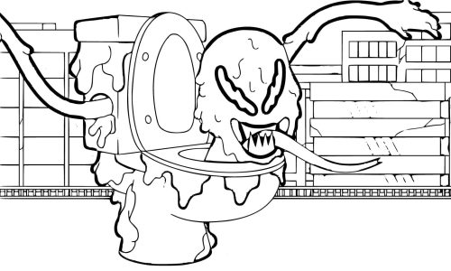 Skibidi Toilet Monster coloring page