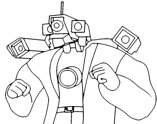 Skibidi Toilet Titan Cameraman coloring page