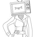 Skibidi Toilet TV Woman coloring page