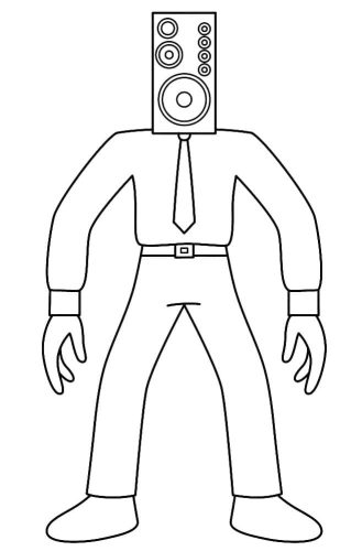 Speakerman from Skibidi Toilet coloring page