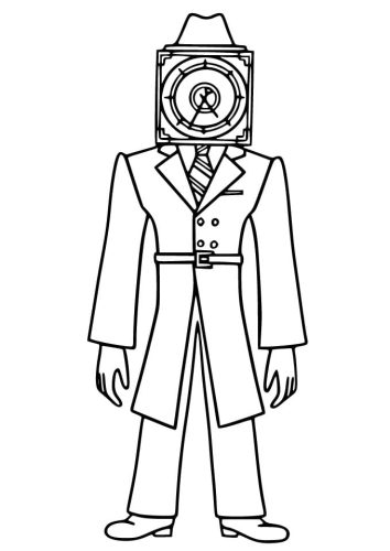 The Titan Clock Man coloring page