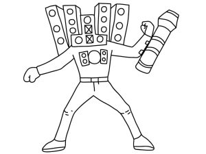 Titan Speakerman in Skibidi Toilet coloring page