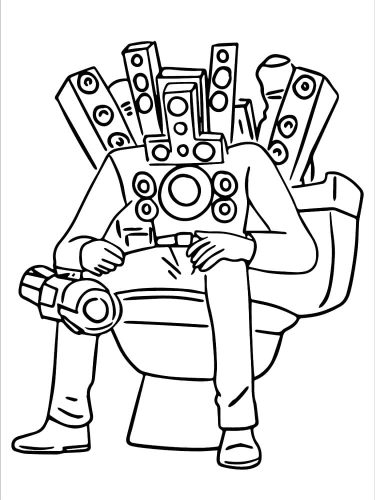 Titan Speakerman Skibidi Toilet coloring page