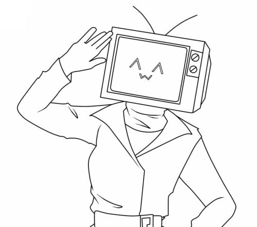 TV Woman in Skibidi Toilet coloring page