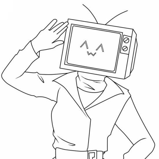 TV Woman in Skibidi Toilet coloring page