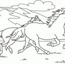 Two Race Horse coloring page