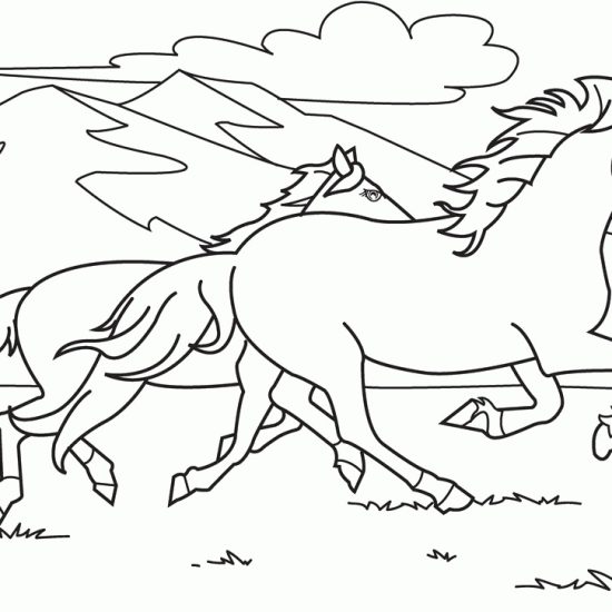 Two Race Horse coloring page